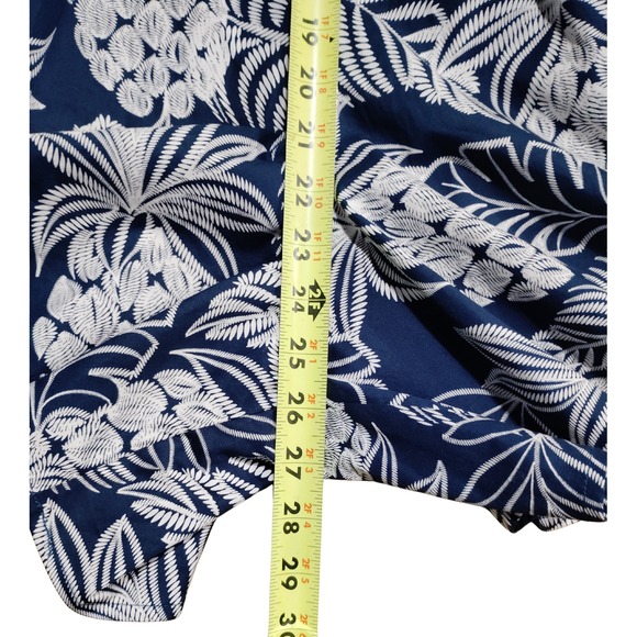 Rachel Zoe Womens 10 Navy White Tropical Print Smocked Bodice Romper - Picture 10 of 10